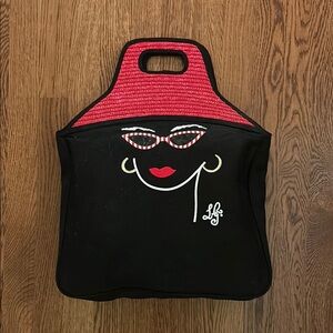 Lulu Guinness Black and Red Tote Bag